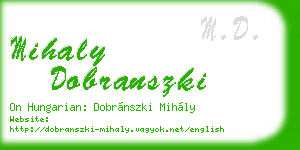 mihaly dobranszki business card